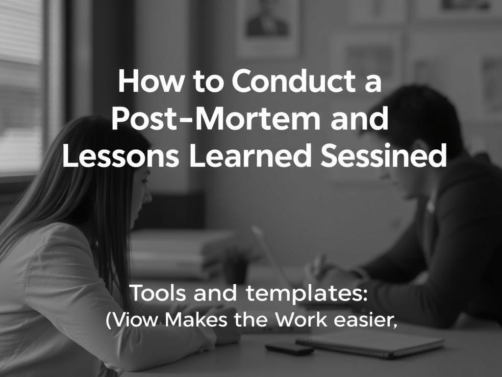     How to Conduct a Post-Mortem and Lessons Learned Session. Tools und Vorlagen: Was die Arbeit erleichtert