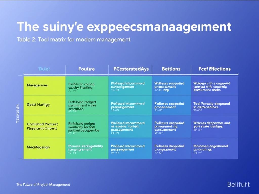     Die Zukunft des Projektmanagements: Trends und neue Methoden. Tabelle 2: Werkzeug-Matrix für modernes Projektmanagement